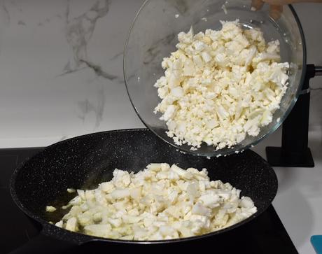 Tortilla de coliflor con cebolla Tortilla de coliflor con cebolla