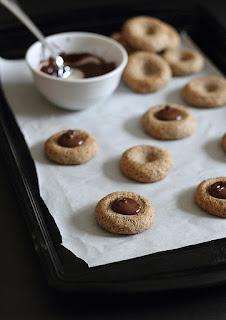 Almond Chocolate Thumb Print Cookies Running to the Kitchen