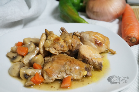Pollo con verduras y champiñones Pollo con verduras y champiñones