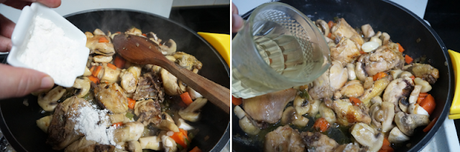 Pollo con verduras y champiñones Pollo con verduras y champiñones