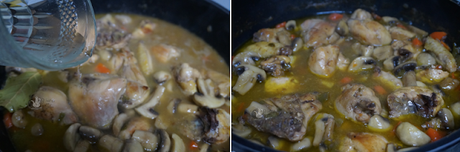 Pollo con verduras y champiñones Pollo con verduras y champiñones