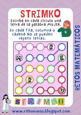 Desafíos matemáticos, Retos matemáticos, Problemas matemáticos, Problemas de lógica, Problemas de ingenio, Problemas de ingenio matemático, Mujer, Día de la Mujer, Matemática, Matematik, Mates, Matemátika, Juego de letras, Juego de palabras, Strimko