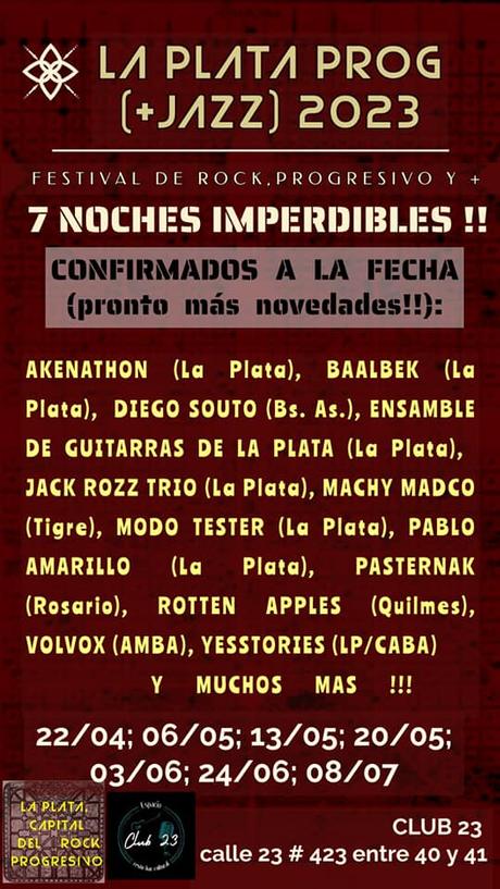 La Plata Prog Fest (+ Jazz) 2023 La Plata Prog Fest (+ Jazz) 2023