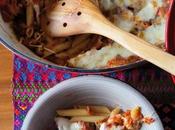 Macarrones gratinados salsa tomates verduras