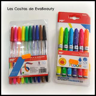 bolígrafos colores, fluorescentes, papelería, MP, blog, blogger, microinfluencers, low cost, compras, haul