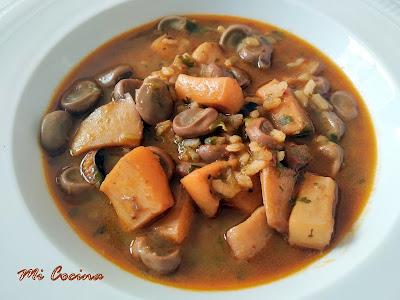 GUISO DE HABAS CON CHOCOS Y ARROZ