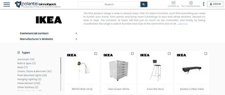 Descargar bloques 3D de mobiliario de Ikea gratis
