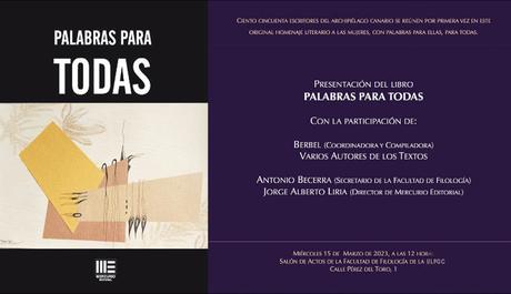 Invitación antología de Relatos «Palabras para todas».