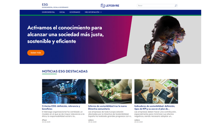 Lefebvre y APLANET lanzan un nuevo portal web sobre sostenibilidad y ESG