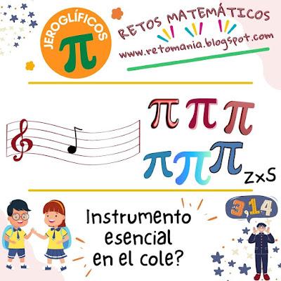 DÍA PI Desafío matemático, Reto matemático, Problema matemático, Problema de ingenio, Problema de lógica, Reto, Reto visual, Reto mental, Jeroglífico, Jeroglífico con solución, Día Pi, Día Internacional de las Matemáticas