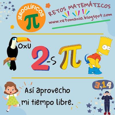 DÍA PI Desafío matemático, Reto matemático, Problema matemático, Problema de ingenio, Problema de lógica, Reto, Reto visual, Reto mental, Jeroglífico, Jeroglífico con solución, Día Pi, Día Internacional de las Matemáticas