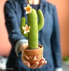 Cómo hacer mini cactus en maceta con fieltro