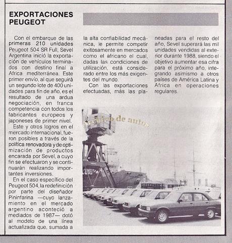 La primera exportación de Peugeot 504 a Nigeria de SEVEL Argentina