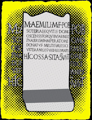 EL CABALLERO DE LA LEGIO VIIII HISPANIENSIS MARCO EMILIO SOTERIA. LEGIONARIO DE OSCA A CALES. ESTELA FUNERARIA