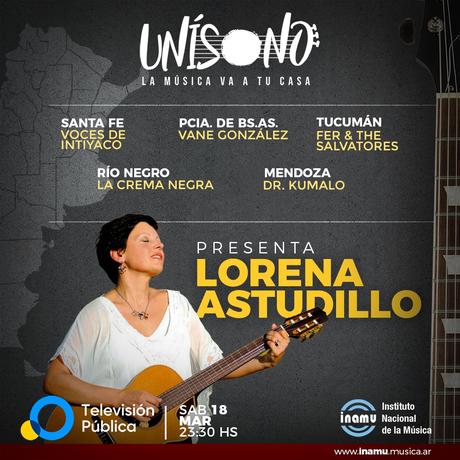 Unísono contará este sábado 18 de marzo con la participación de Lorena Astudillo 1080x1080