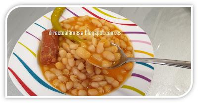 Alubias blancas con verduras y chorizo