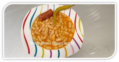 Alubias blancas con verduras y chorizo