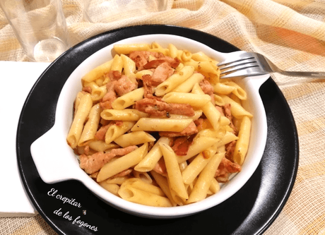 PASTA CON LOMO Y BACON AHUMADO