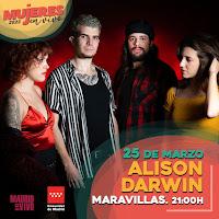 Concierto de Alison Darwin en Maravillas Club dentro del ciclo Mujeres en vivo