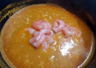 Arroz caldoso gambas rojas, 