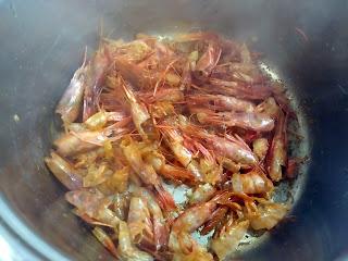 Arroz caldoso gambas rojas, 