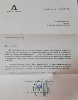 Recibimos carta del Secretario General de Presidencia de la Junta de Andalucía