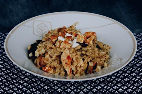 RISOTTO DE BOLETUS CON BERENJENAS