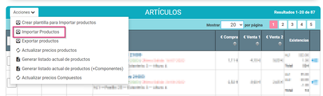 Importar artículos del almacén en Cloud Gestion Importar artículos del almacén en Cloud Gestion