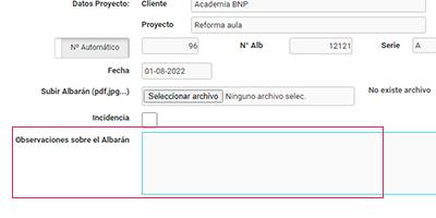 Añadir los datos en observaciones al crear albarán compras Cloud Gestion Añadir los datos en observaciones al crear albarán compras Cloud Gestion