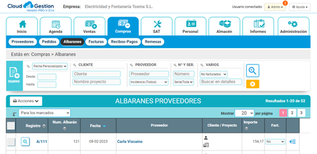 Guardar un albarán de compras desde Cloud Gestion