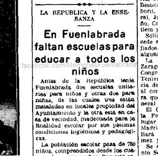 Falta de escuelas en 1933
