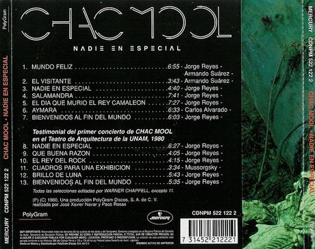 Chac Mool - Nadie En Especial (1980)