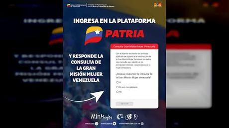 #Venezuela:  |  Atención #mujeres a la nueva encuesta del Sistema Patria (@CarnetDLaPatria)