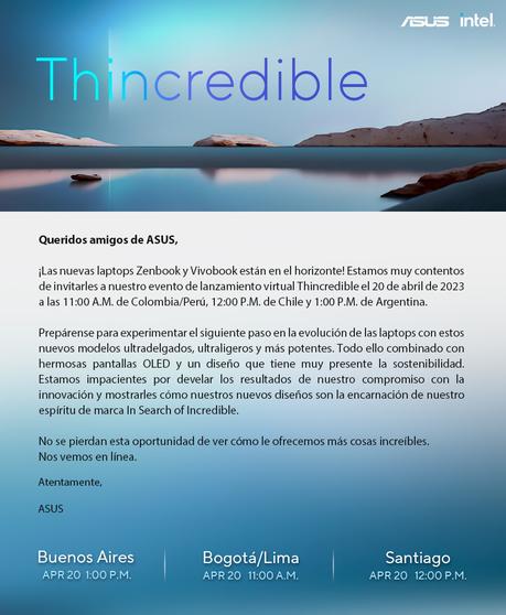 ASUS anuncia un evento de lanzamiento virtual con anuncios pioneros a nivel mundial y una exclusiva colaboración Invitiación-Evento-Thincredible