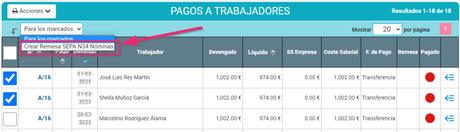 Crear remesa de nóminas de trabajadores en Cloud Gestion