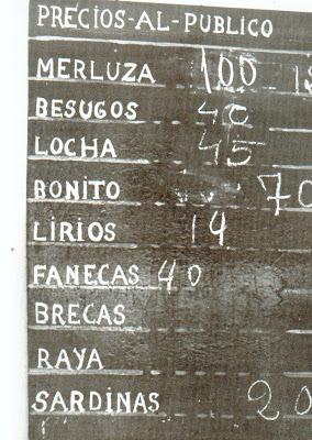 Precios del pescado en la lonja de Santander.Año 1963.