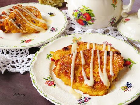 Torrijas de panettone con crema Torrijas de panettone con crema