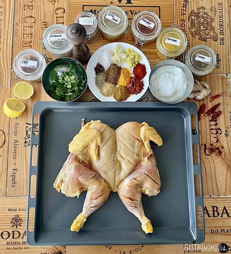 Pollo tandoori asado, exotismo de color y sabor desde la India