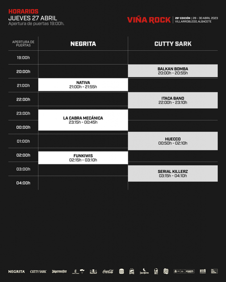 Horarios del Viña Rock 2023
