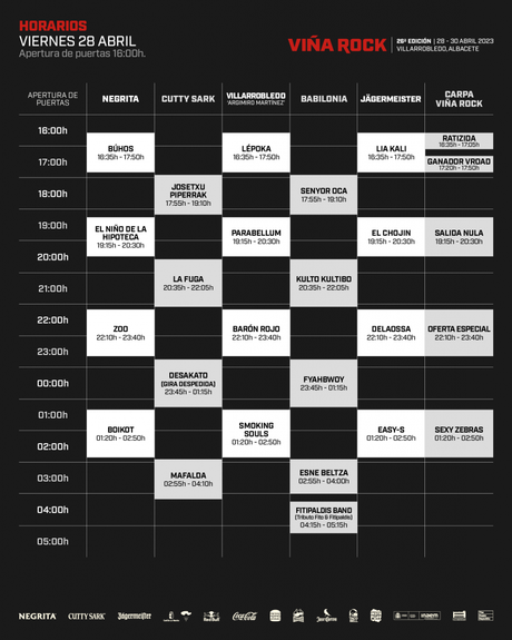 Horarios del Viña Rock 2023