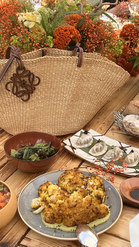 Sara from Collage Vintage at the Royal Mansour Hotel gardens with marocMaroc skincare, Marrakech