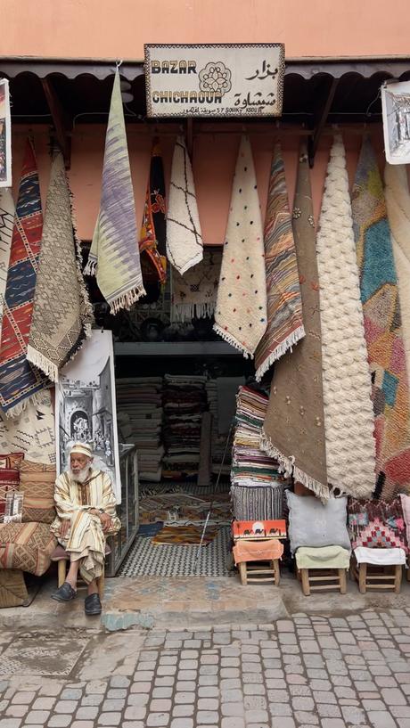 Sara from Collage Vintage at the Royal Mansour Hotel gardens with marocMaroc skincare, Marrakech
