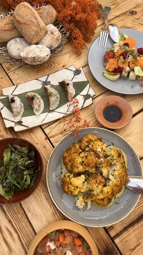 Sara from Collage Vintage at the Royal Mansour Hotel gardens with marocMaroc skincare, Marrakech