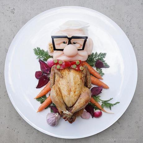 Personajes Disney y Pixar hechos con comida
