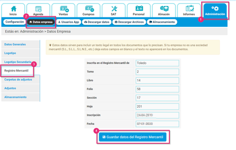 Cómo añadir los datos del Registro Mercantil en Cloud Gestion Cómo añadir los datos del Registro Mercantil en Cloud Gestion
