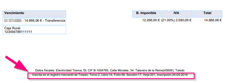 Cómo se visualizan los datos del Registro Mercantil en facturas realizadas con Cloud Gestion Cómo se visualizan los datos del Registro Mercantil en facturas realizadas con Cloud Gestion