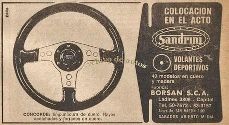 Volantes deportivos de la marca argentina Sandrini