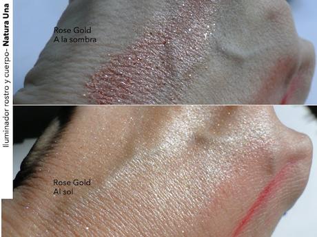 iluminador rose gold natura una