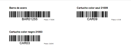 Etiquetas impresas de los artículos en Cloud Gestion Etiquetas impresas de los artículos en Cloud Gestion