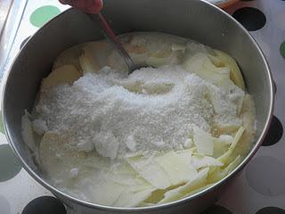 Pudin de manzana y coco